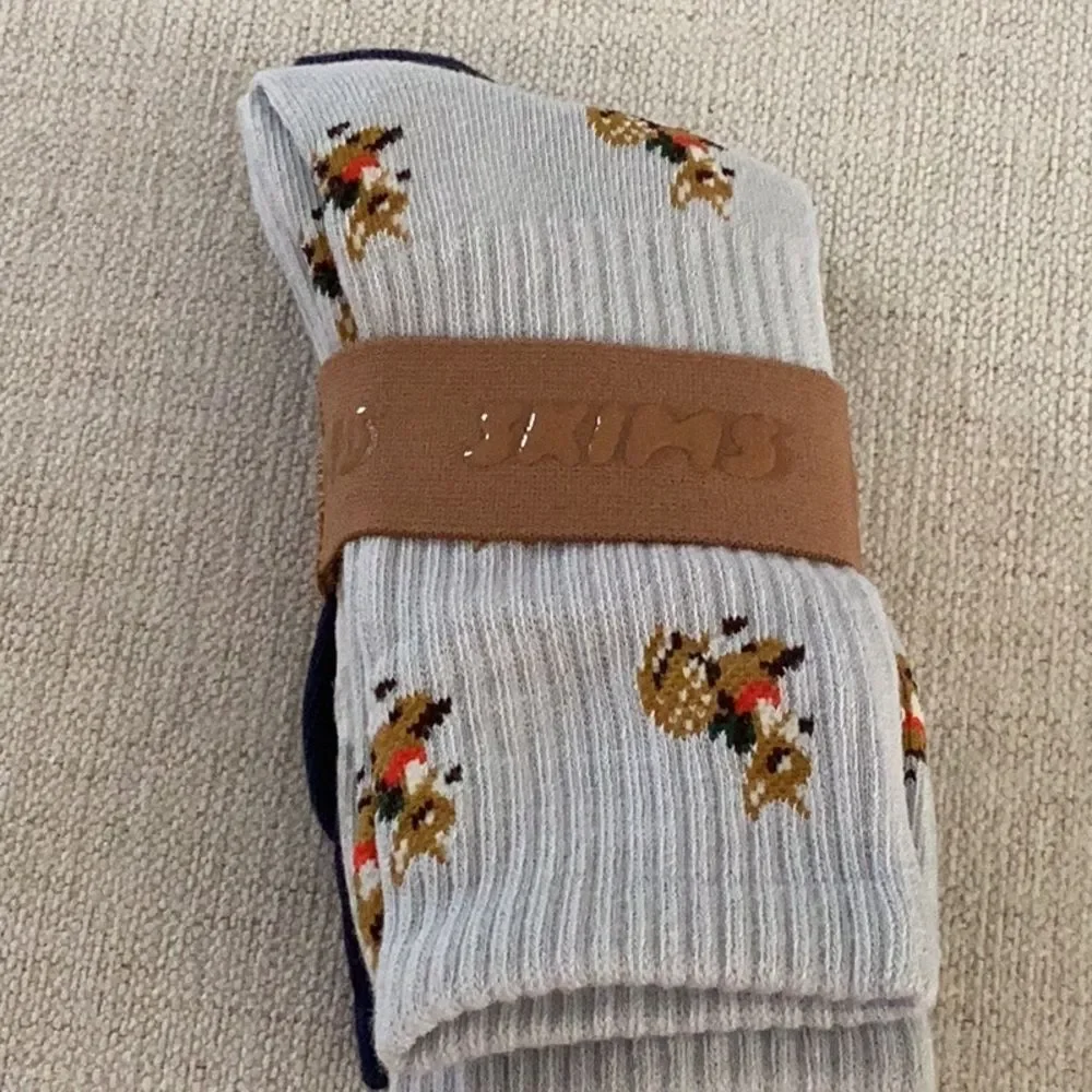 SKIMS Women's Blue Sport Sock 3-Pack, Crew socks, Blues/Grey, one size, NWT
